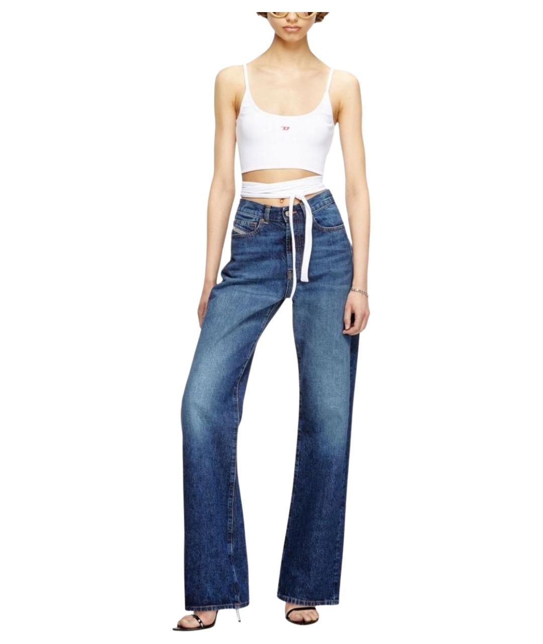 DIESEL Синие хлопковые прямые джинсы, фото 3