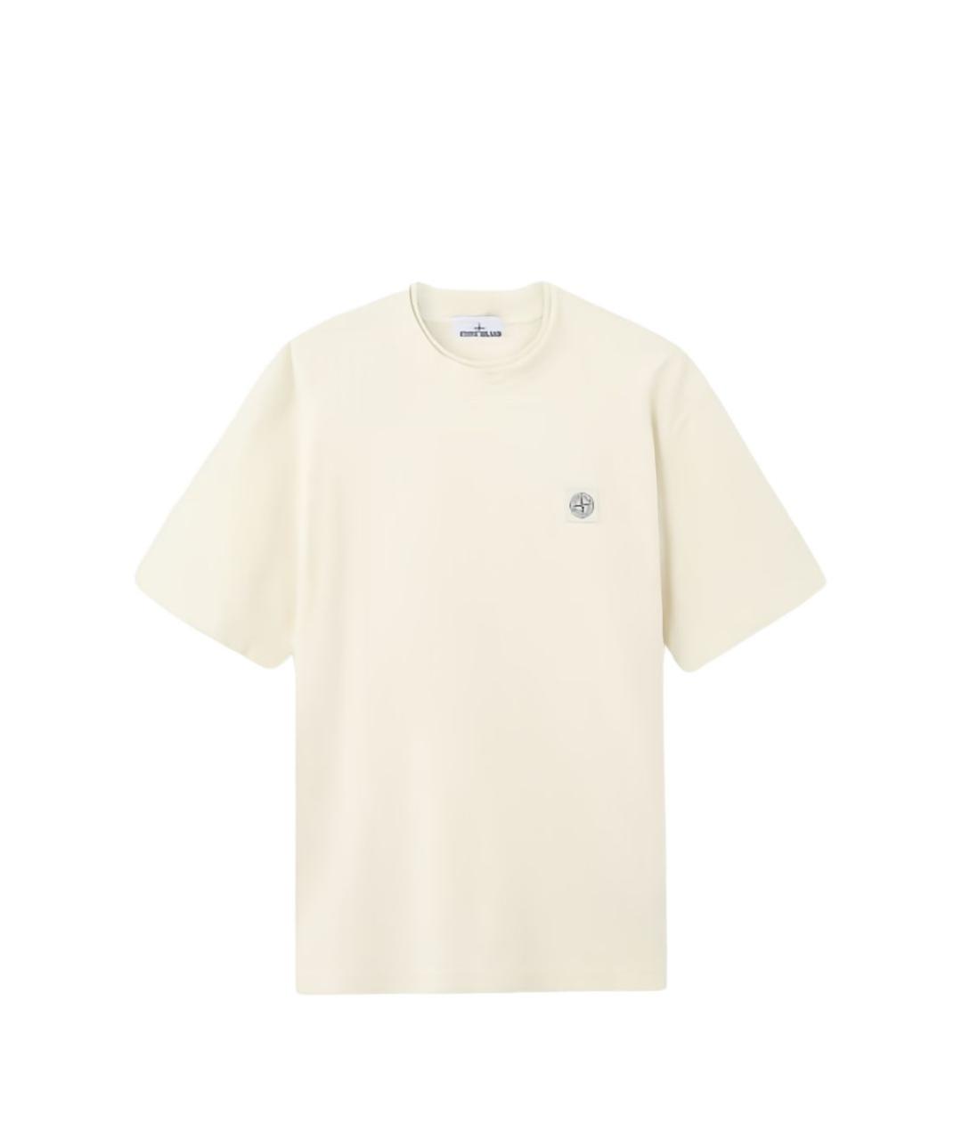 STONE ISLAND Белая хлопковая футболка, фото 1