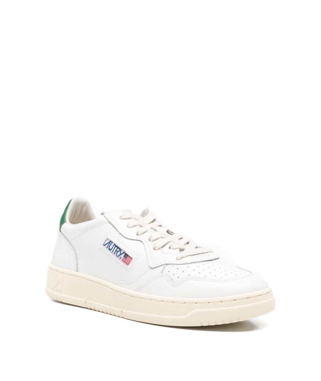 AUTRY Белые кожаные низкие кроссовки / кеды, фото 2