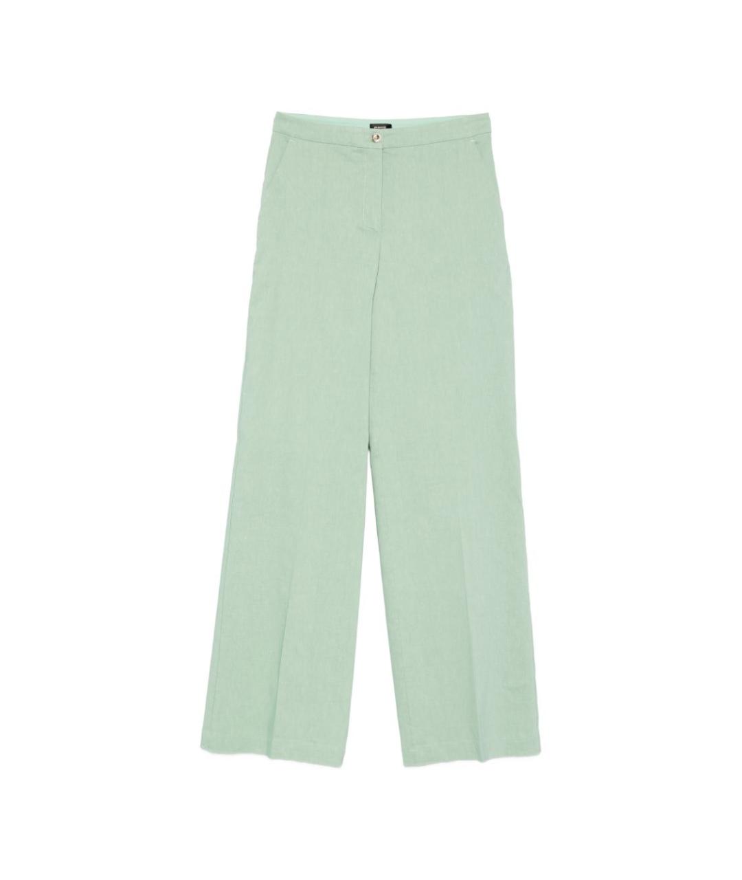 PINKO Зеленые вискозные брюки широкие, фото 1