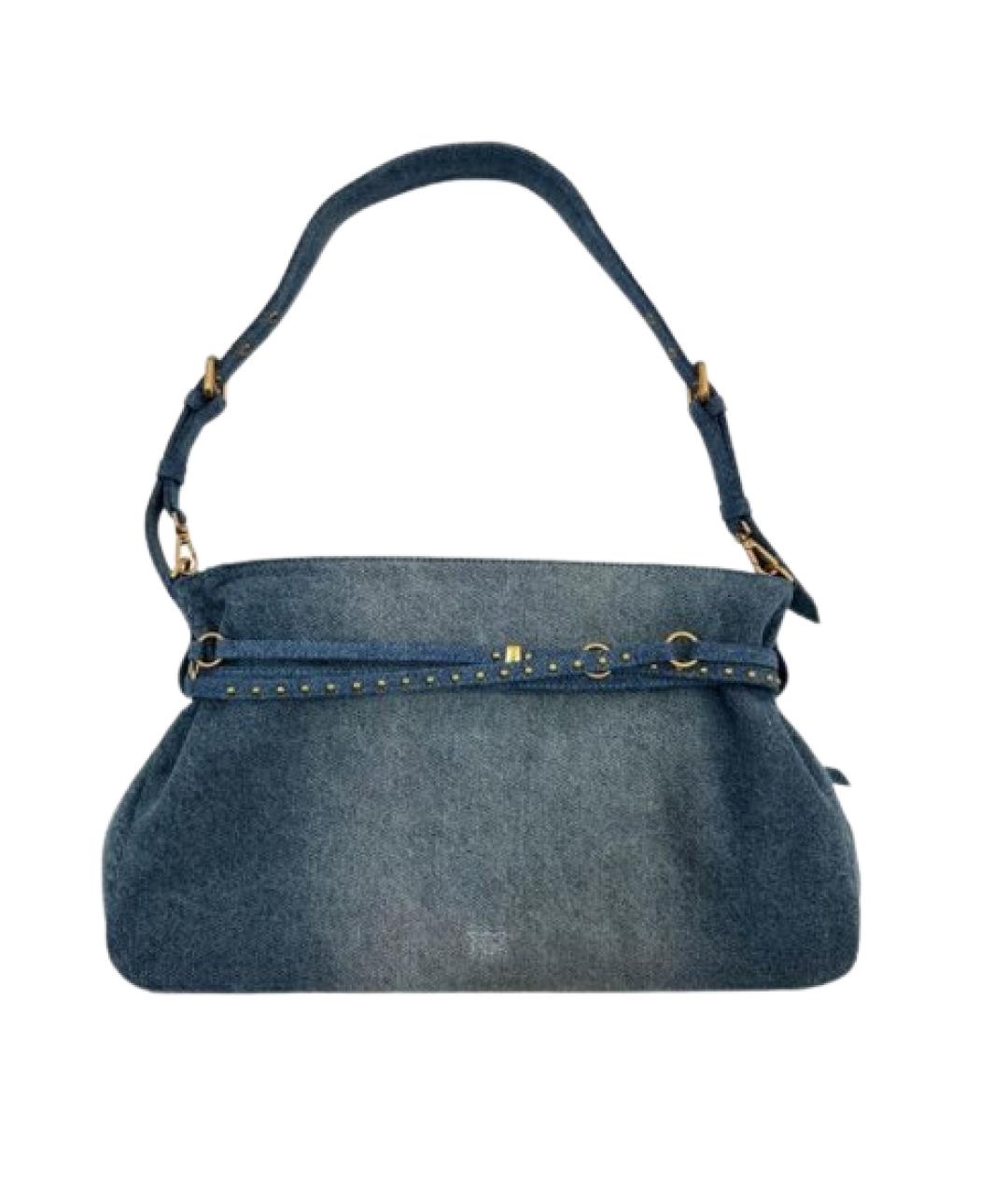 PINKO Синяя тканевая сумка тоут, фото 2