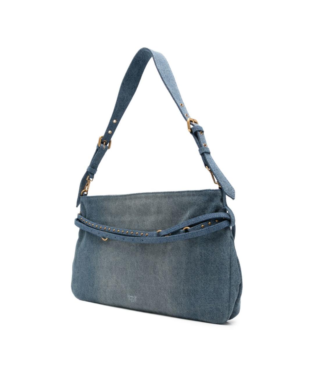 PINKO Синяя тканевая сумка тоут, фото 6