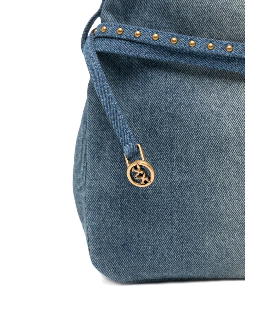 PINKO Синяя тканевая сумка тоут, фото 3