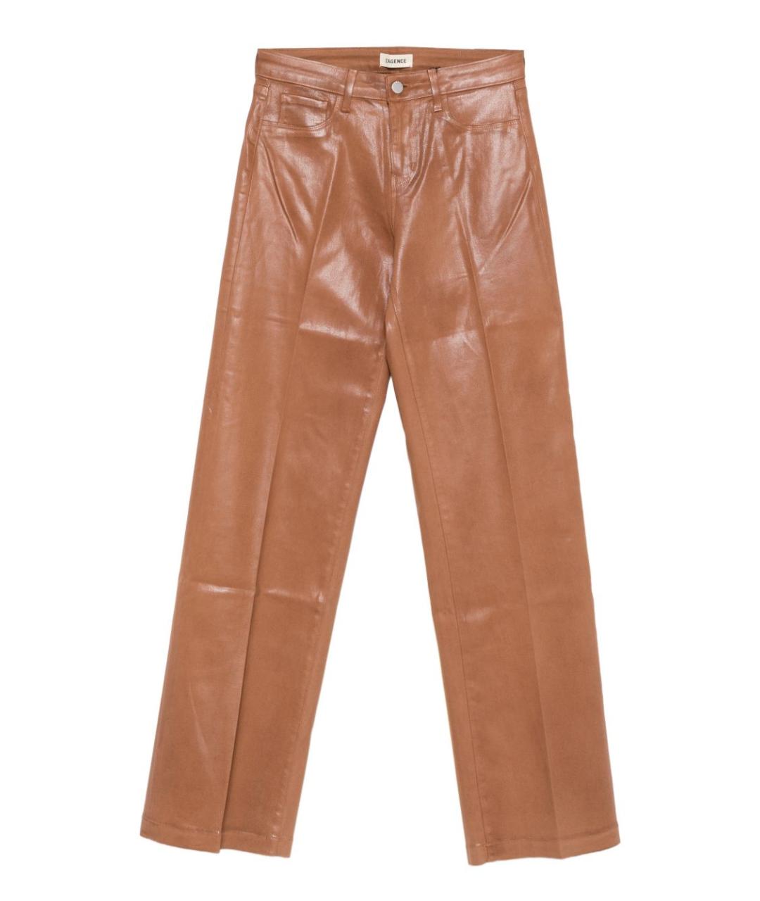L'AGENCE Коричневые прямые брюки, фото 1