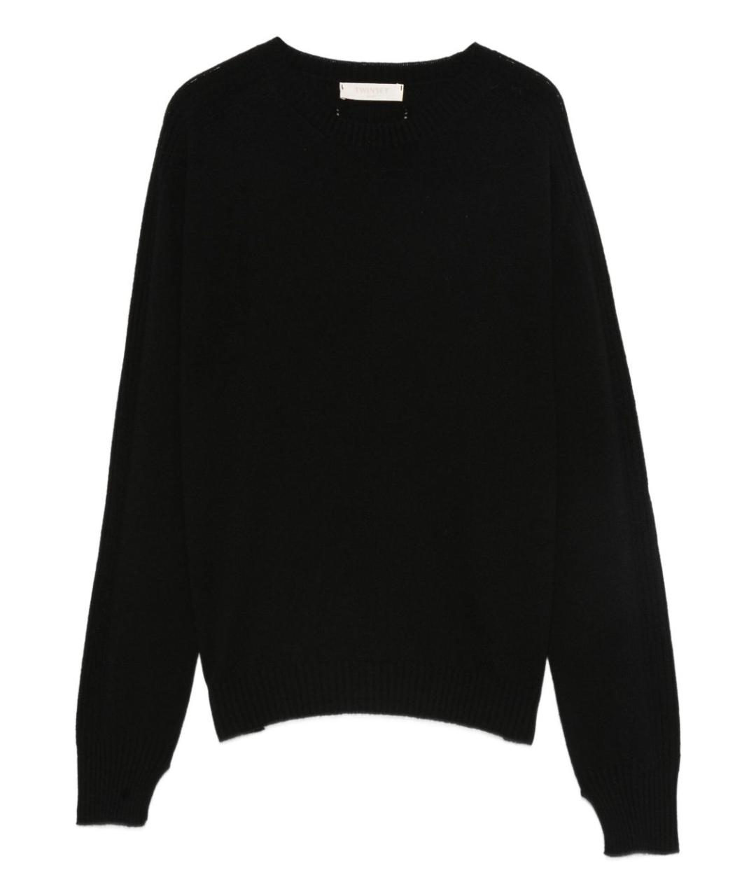 TWIN-SET Черный кашемировый джемпер / свитер, фото 1