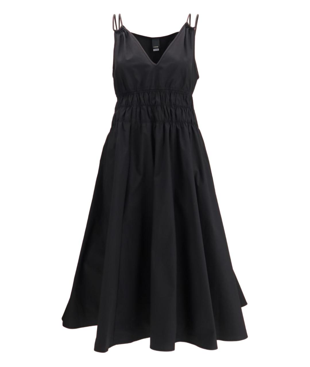 PINKO Черное хлопковое повседневное платье, фото 1