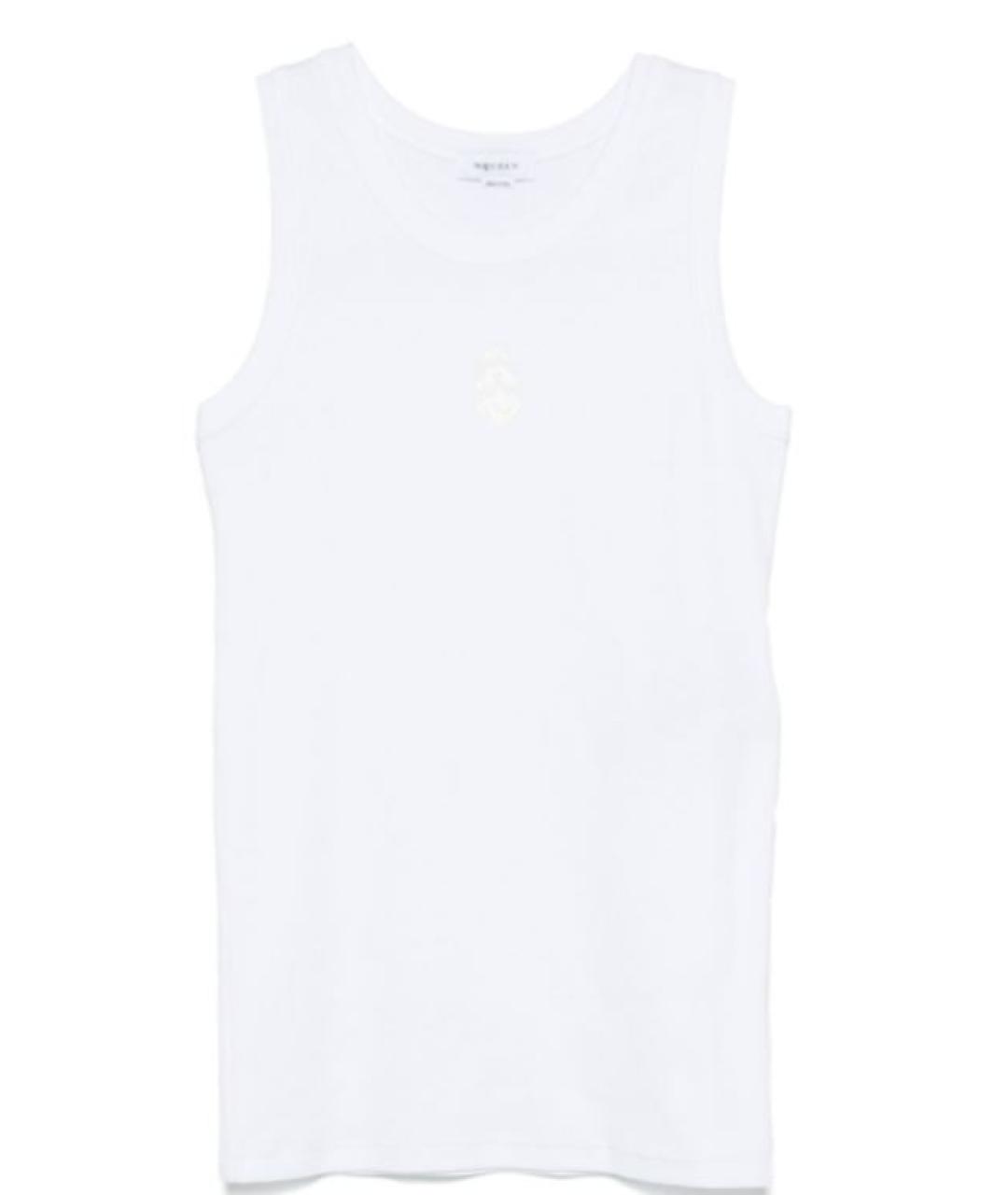 ALEXANDER MCQUEEN Белая хлопко-эластановая майка, фото 9