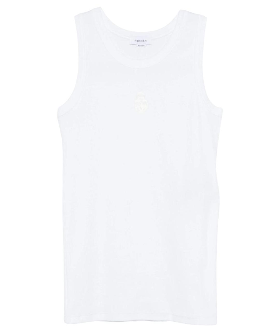 ALEXANDER MCQUEEN Белая хлопко-эластановая майка, фото 1