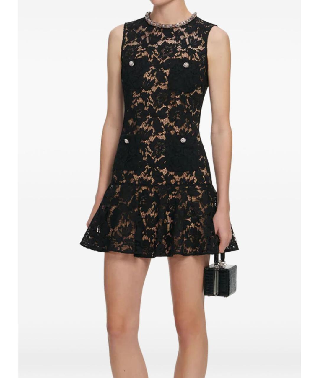 SELF-PORTRAIT Черное полиэстеровое повседневное платье, фото 3