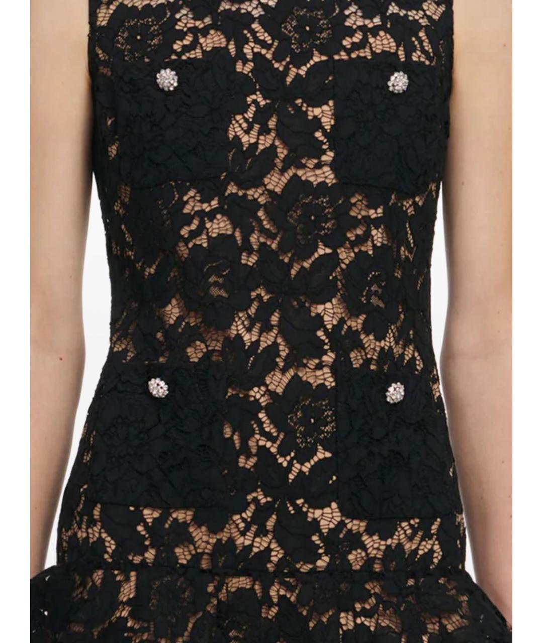 SELF-PORTRAIT Черное полиэстеровое повседневное платье, фото 4