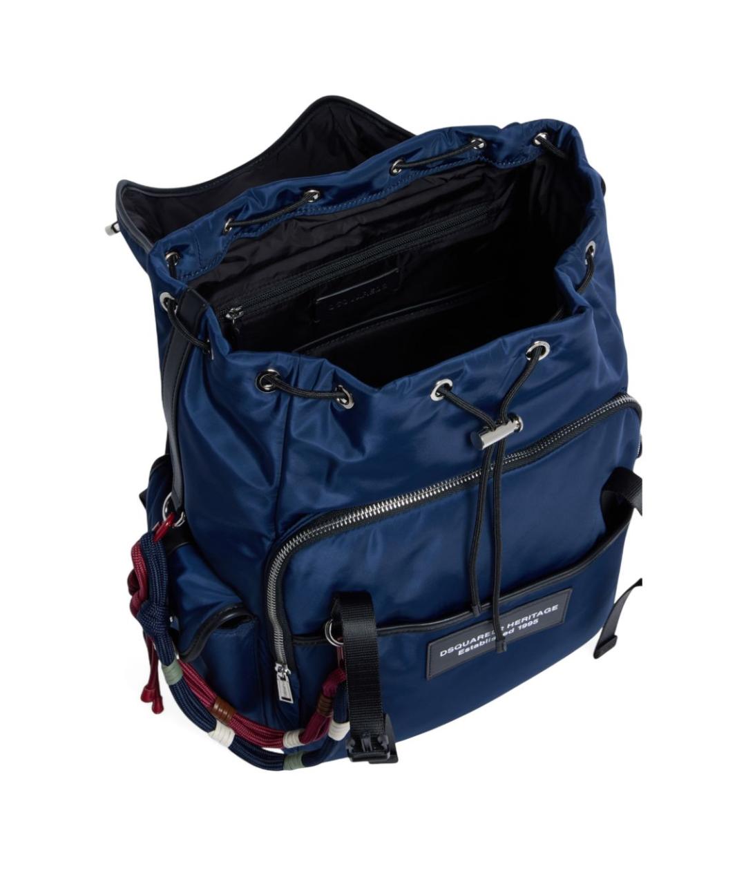 DSQUARED2 Синий тканевый рюкзак, фото 5