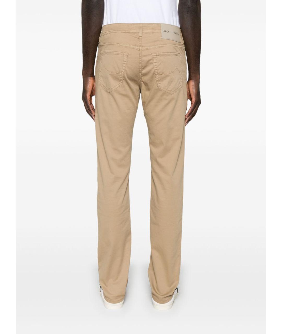 JACOB COHEN Бежевые хлопковые прямые джинсы, фото 4