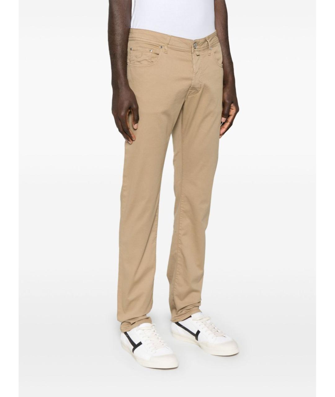 JACOB COHEN Бежевые хлопковые прямые джинсы, фото 5