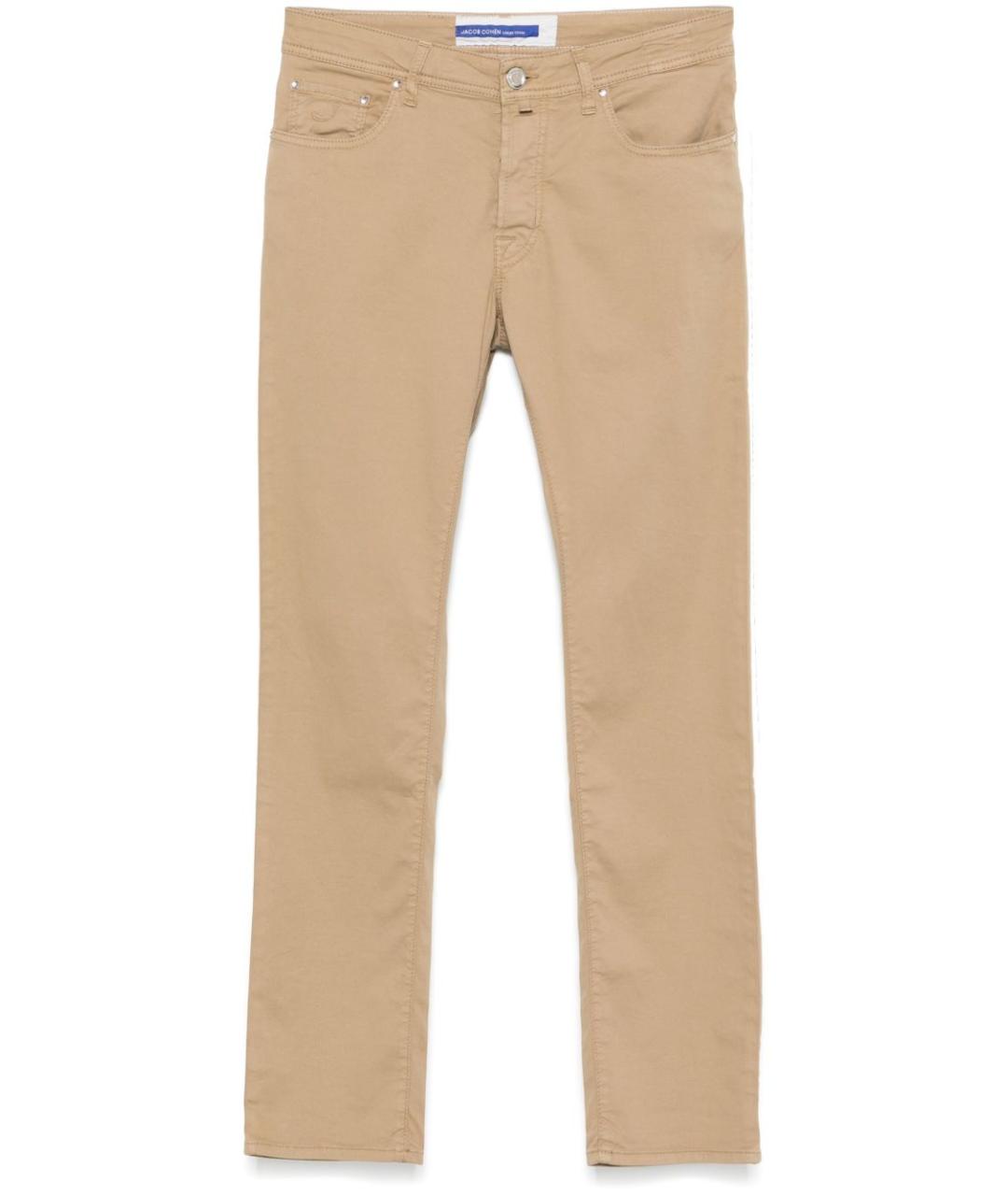JACOB COHEN Бежевые хлопковые прямые джинсы, фото 1