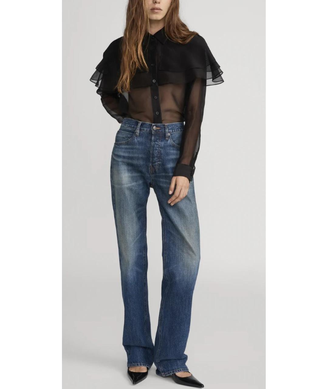 FRAME Синие хлопковые прямые джинсы, фото 2