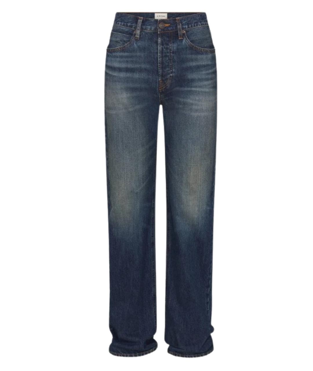 FRAME Синие хлопковые прямые джинсы, фото 1