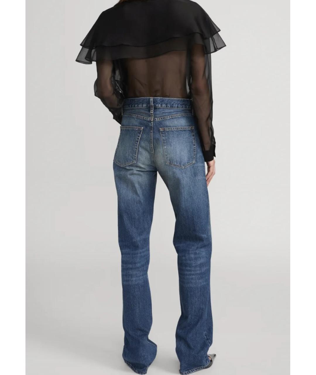 FRAME Синие хлопковые прямые джинсы, фото 4
