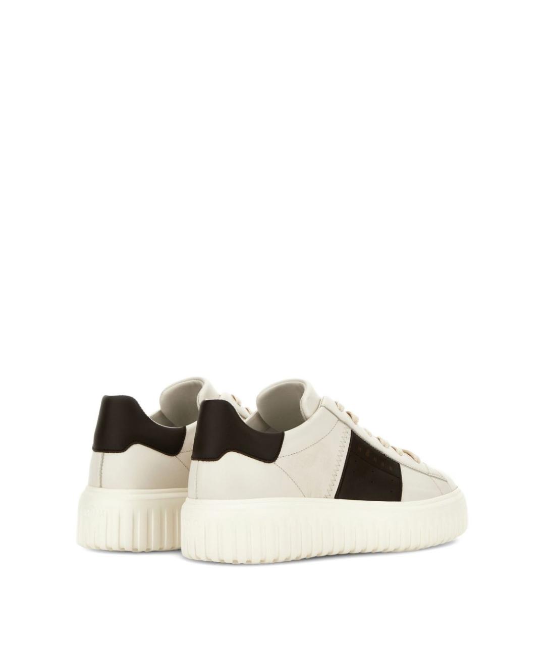 HOGAN Белые кожаные низкие кроссовки / кеды, фото 5