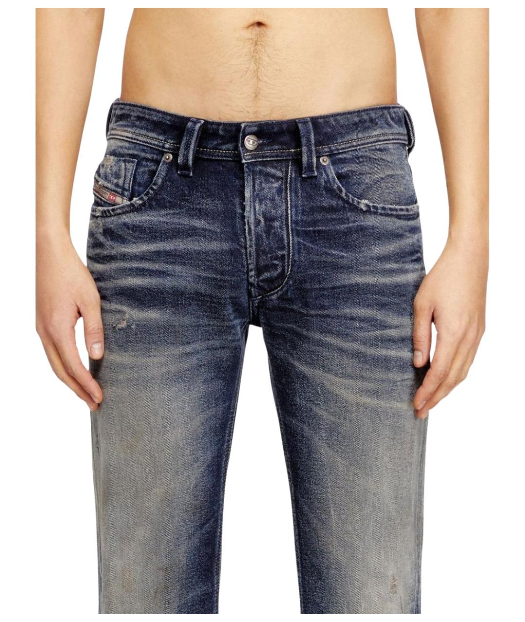 DIESEL Синие хлопковые прямые джинсы, фото 5