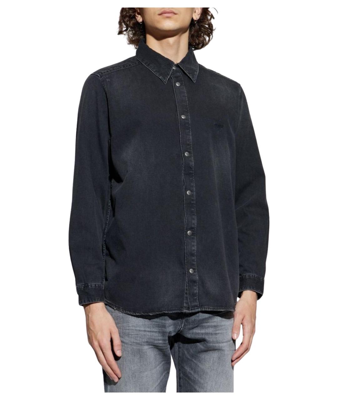 DIESEL Черная хлопковая классическая рубашка, фото 5