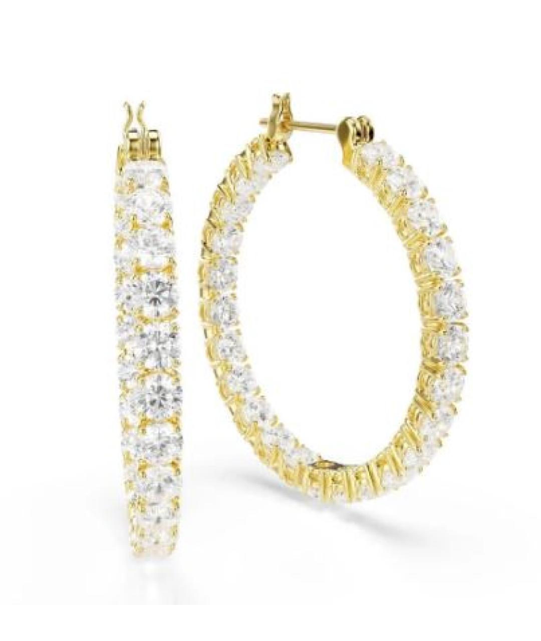 SWAROVSKI Золотые металлические серьги, фото 2