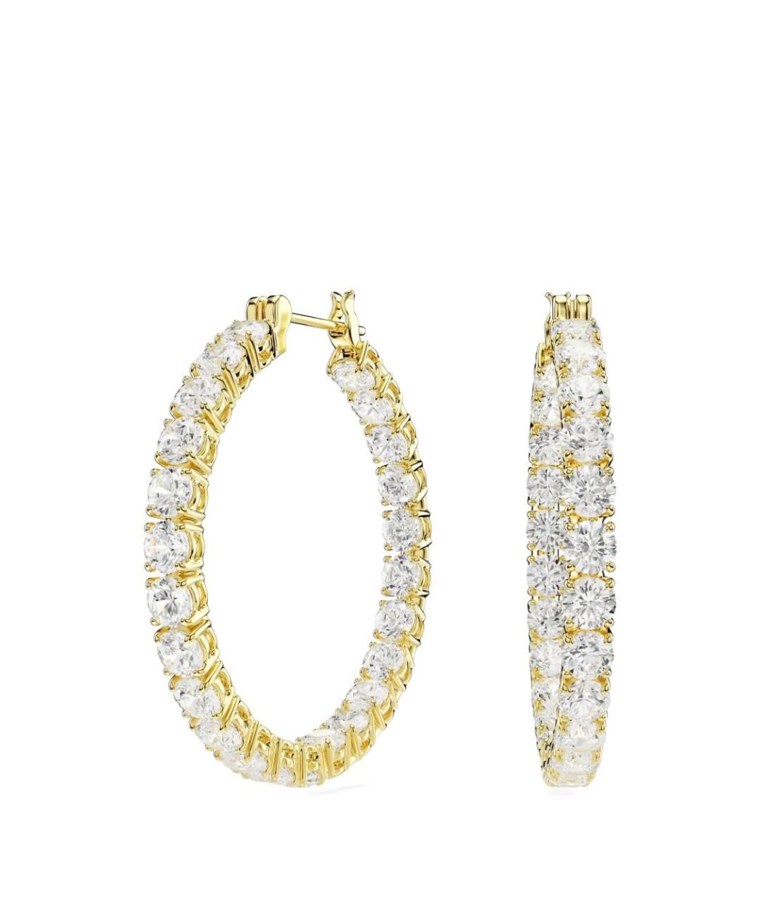 SWAROVSKI Золотые металлические серьги, фото 4