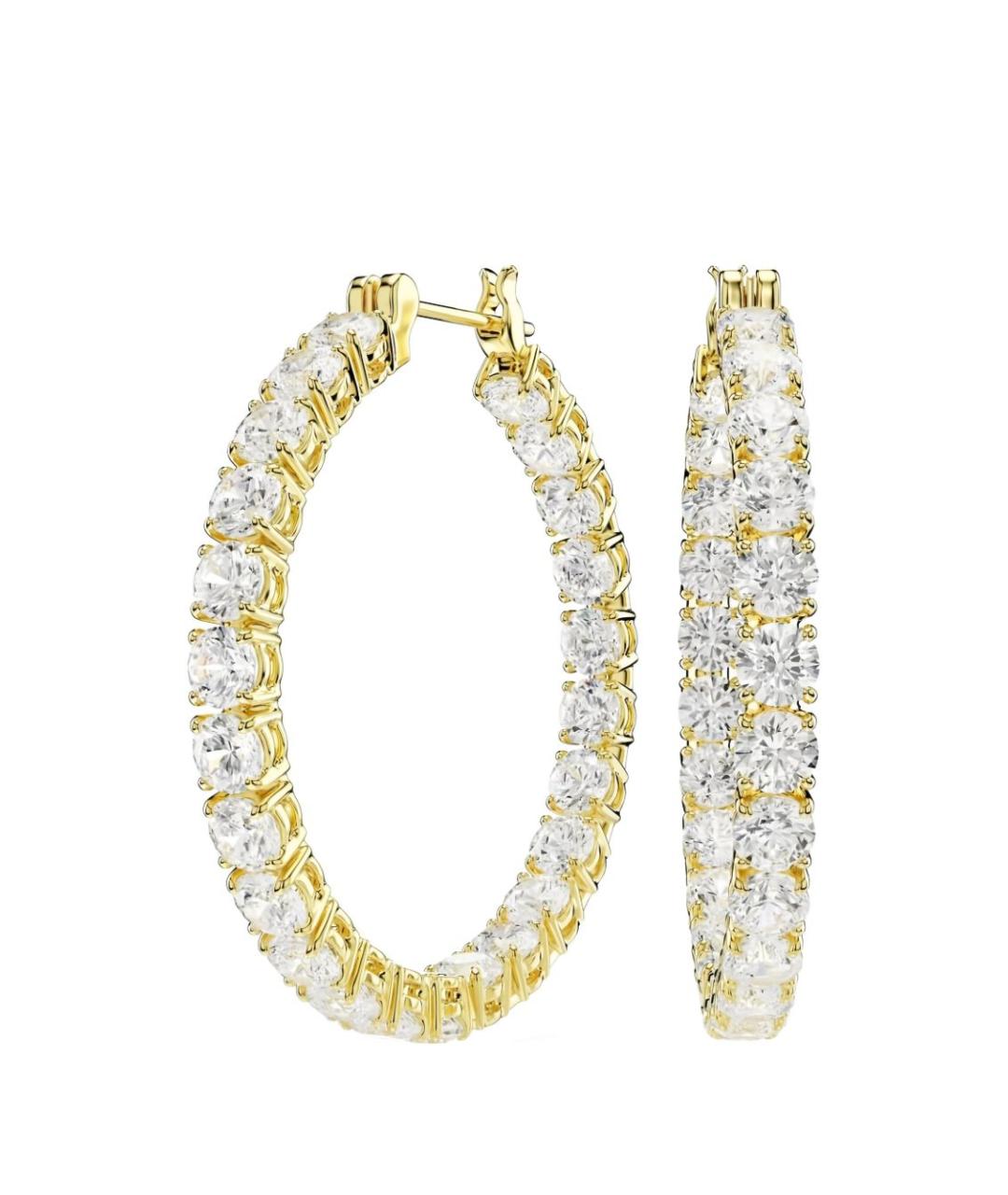 SWAROVSKI Золотые металлические серьги, фото 3