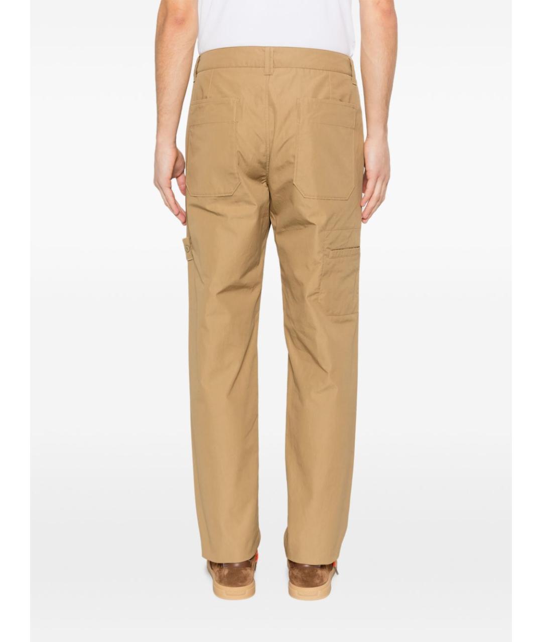 STONE ISLAND Бежевые хлопковые повседневные брюки, фото 4