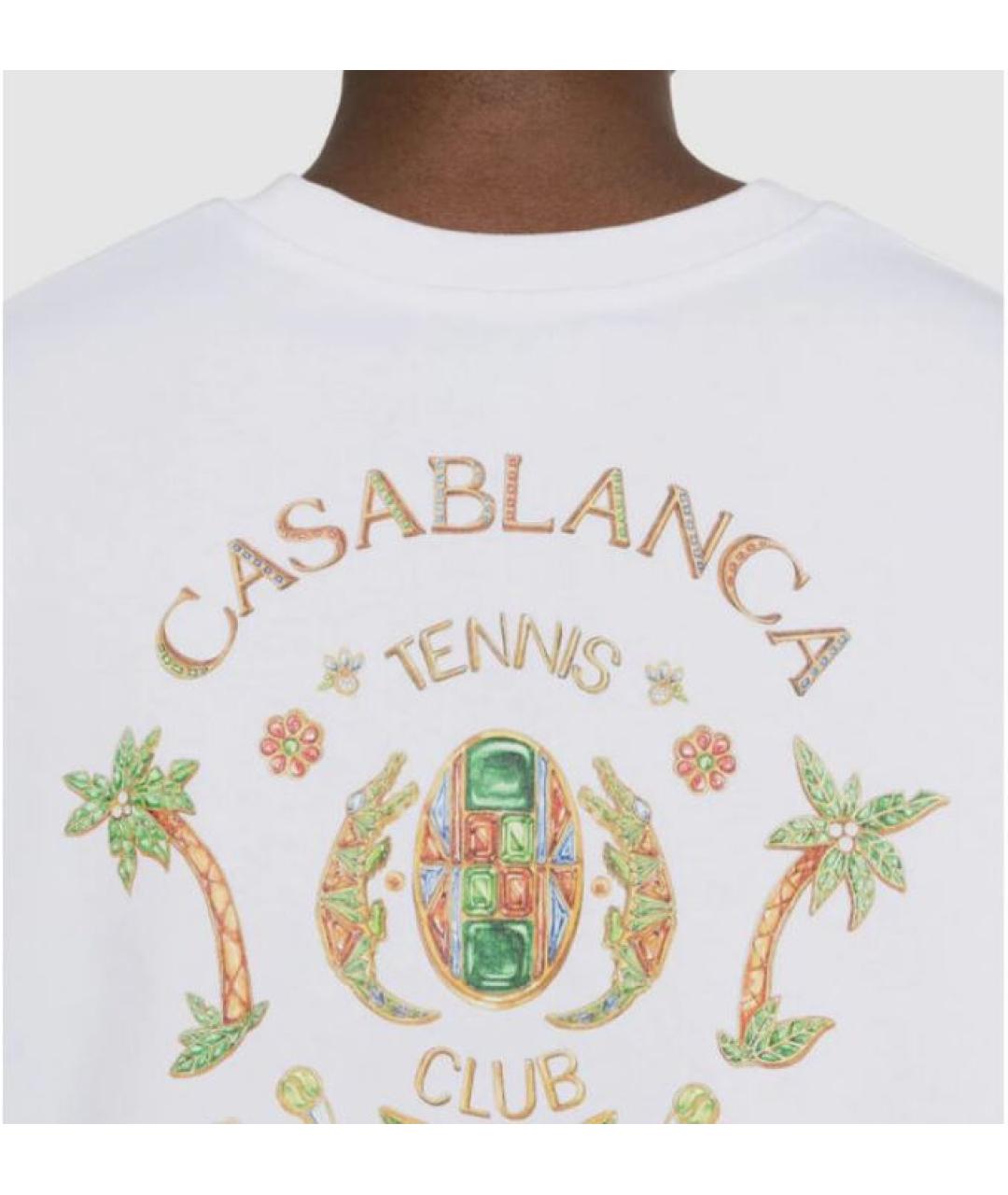 CASABLANCA Белая хлопковая футболка, фото 2