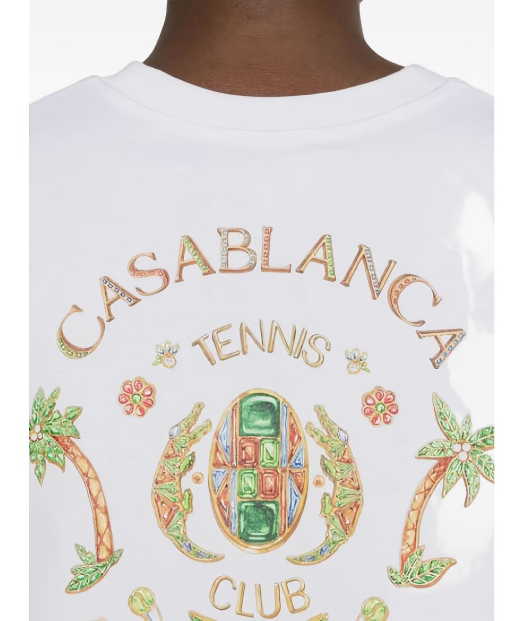 CASABLANCA Белая хлопковая футболка, фото 4