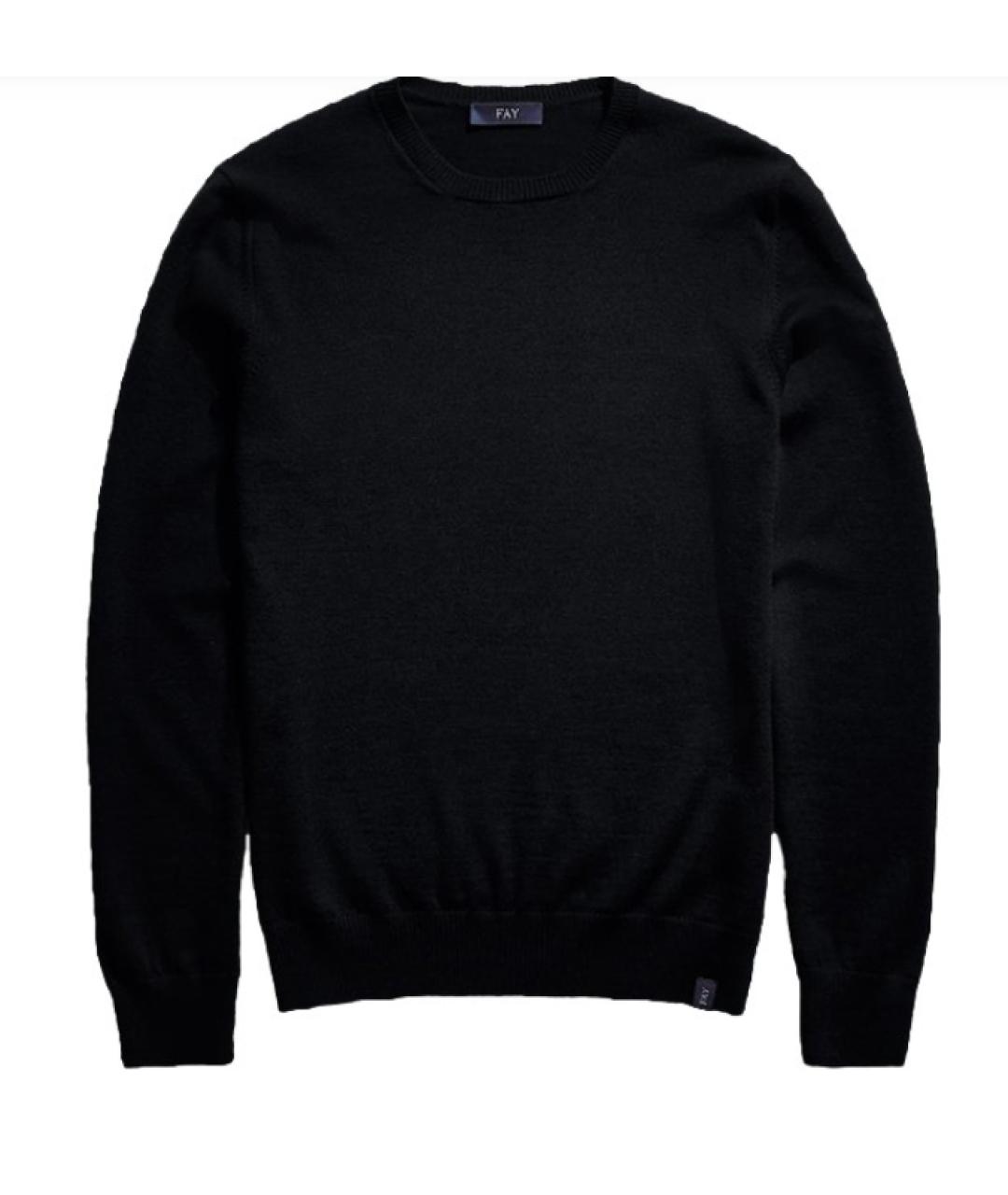 FAY Черный шерстяной джемпер / свитер, фото 1