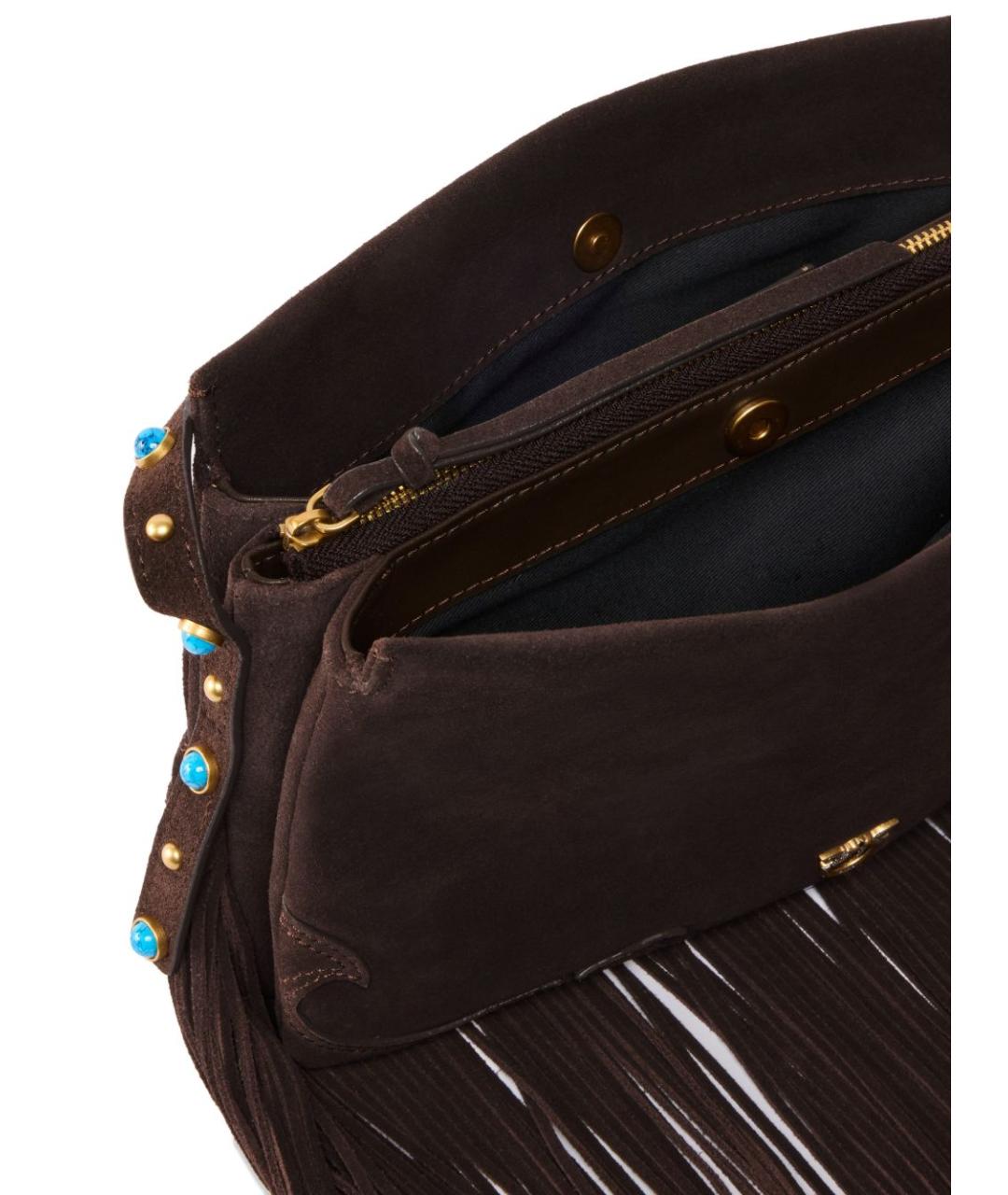 PINKO Коричневая замшевая сумка через плечо, фото 4