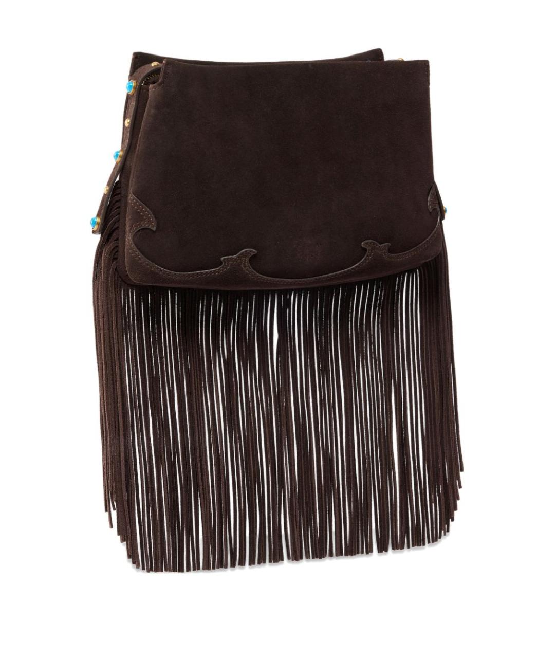 PINKO Коричневая замшевая сумка через плечо, фото 3