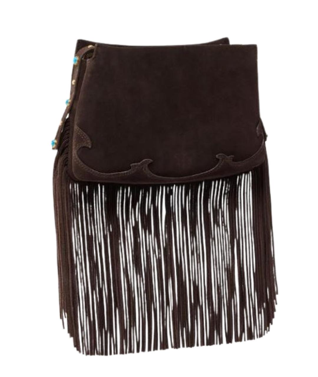 PINKO Коричневая замшевая сумка через плечо, фото 2