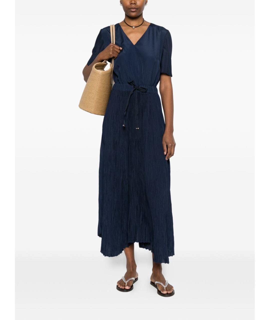 HERNO Синее полиэстеровое повседневное платье, фото 5