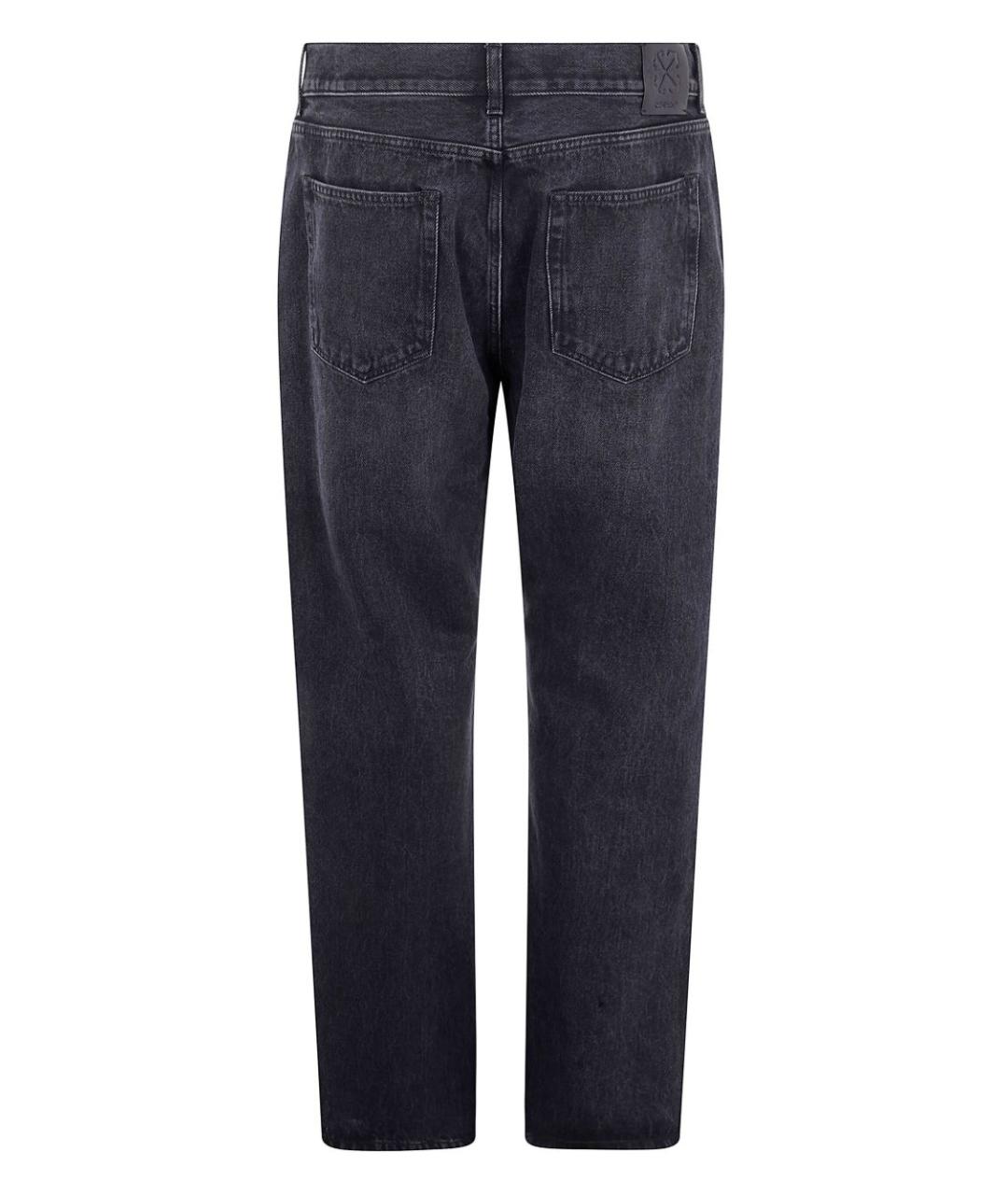 OFF-WHITE Черные хлопковые прямые джинсы, фото 2