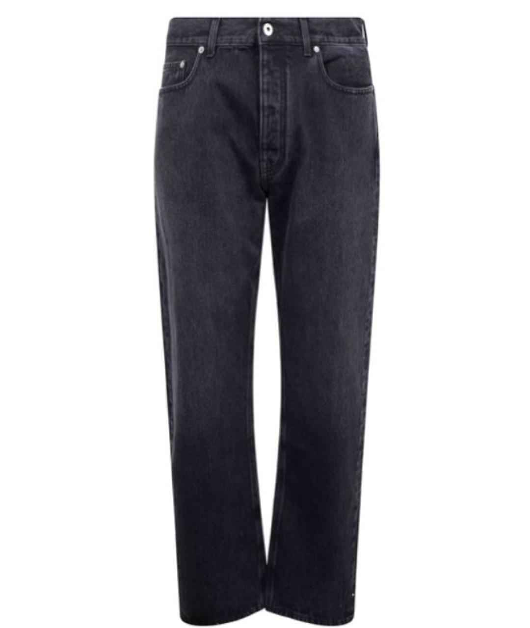 OFF-WHITE Черные хлопковые прямые джинсы, фото 4