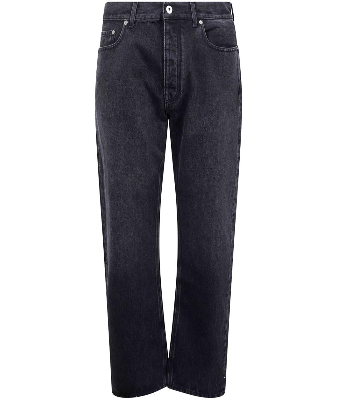 OFF-WHITE Черные хлопковые прямые джинсы, фото 1