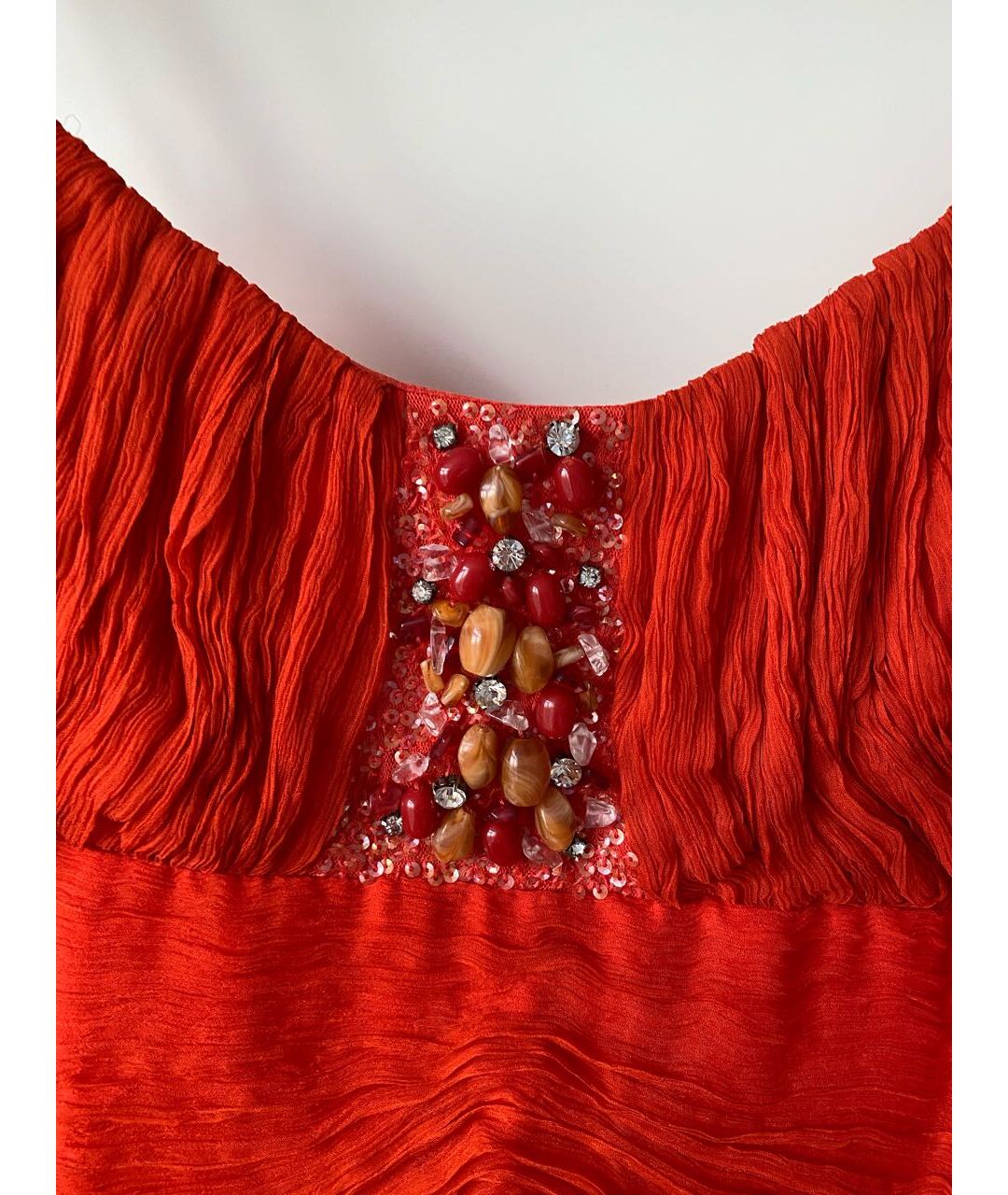 BCBG MAXAZRIA Оранжевое шифоновое коктейльное платье, фото 4
