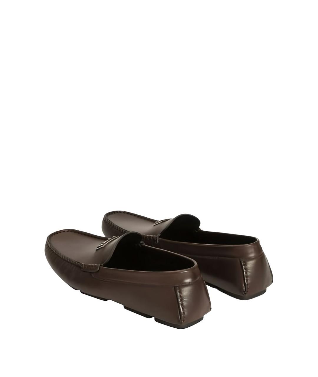 DOLCE&GABBANA Коричневые кожаные мокасины, фото 3