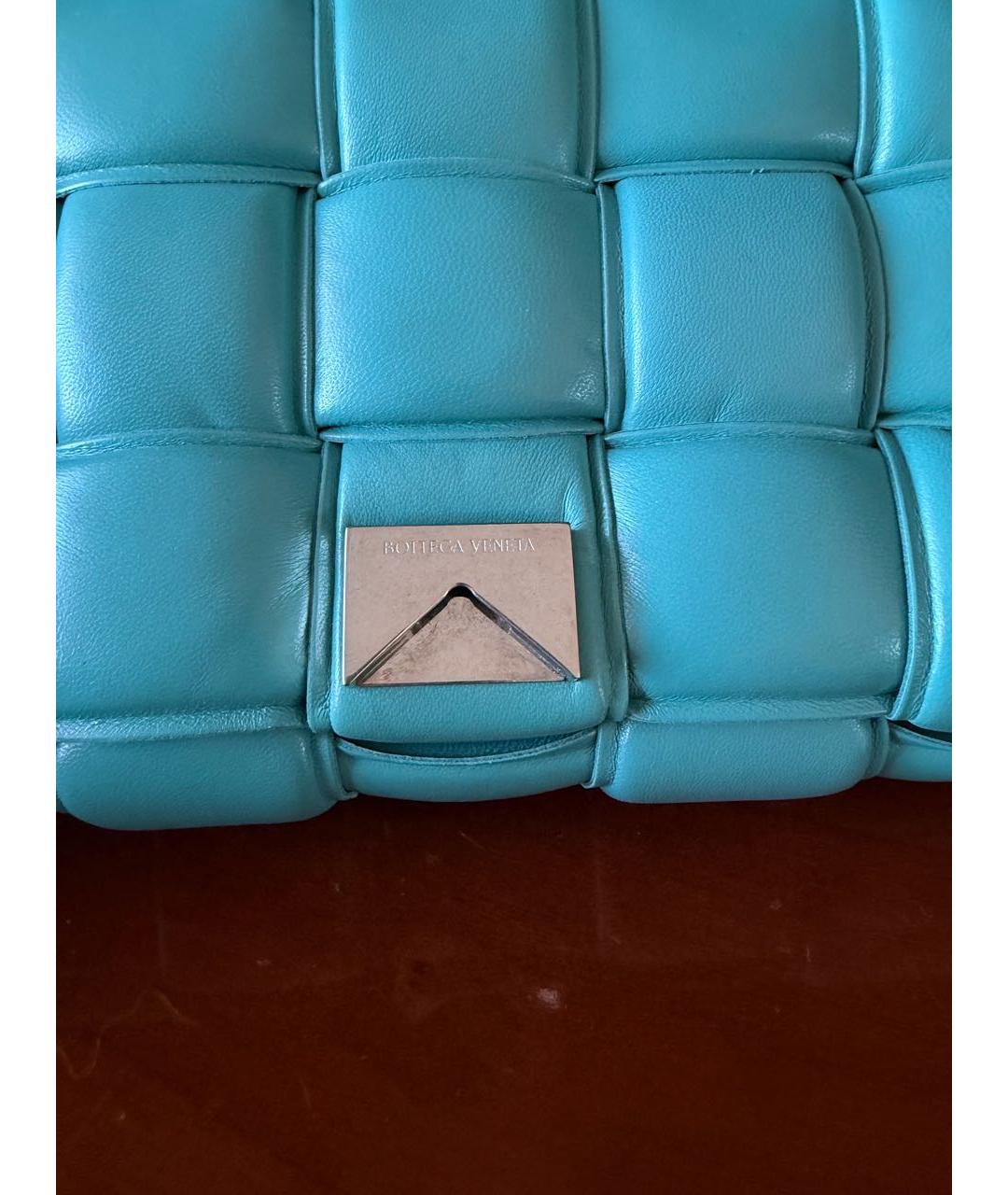 BOTTEGA VENETA Бирюзовая кожаная сумка через плечо, фото 5