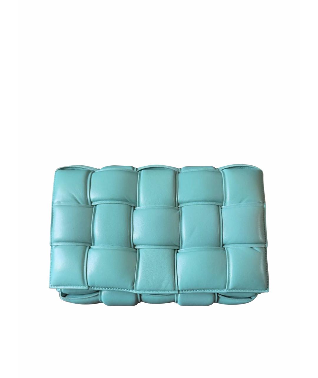 BOTTEGA VENETA Бирюзовая кожаная сумка через плечо, фото 1