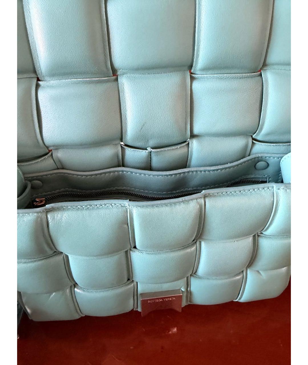 BOTTEGA VENETA Бирюзовая кожаная сумка через плечо, фото 4