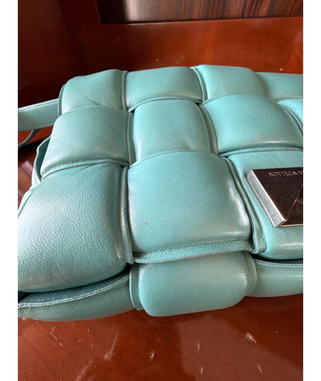 BOTTEGA VENETA Бирюзовая кожаная сумка через плечо, фото 7