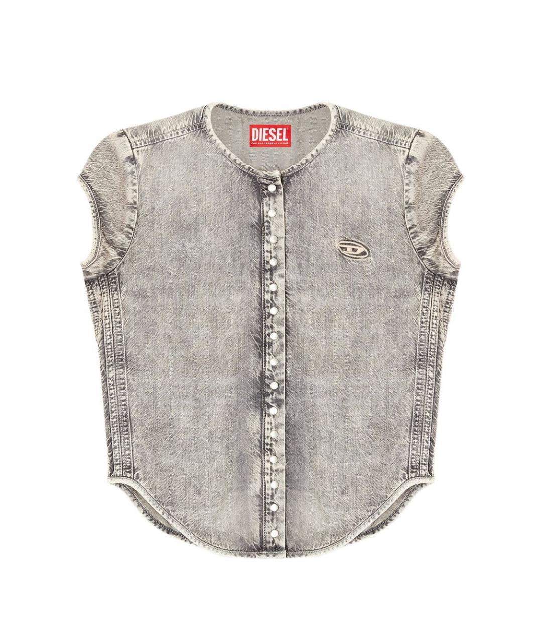 DIESEL Серая хлопковая рубашка, фото 1