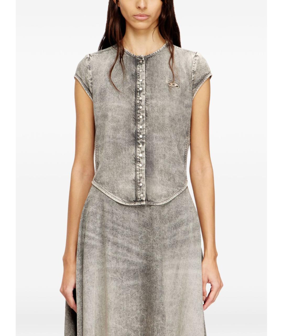 DIESEL Серая хлопковая рубашка, фото 2