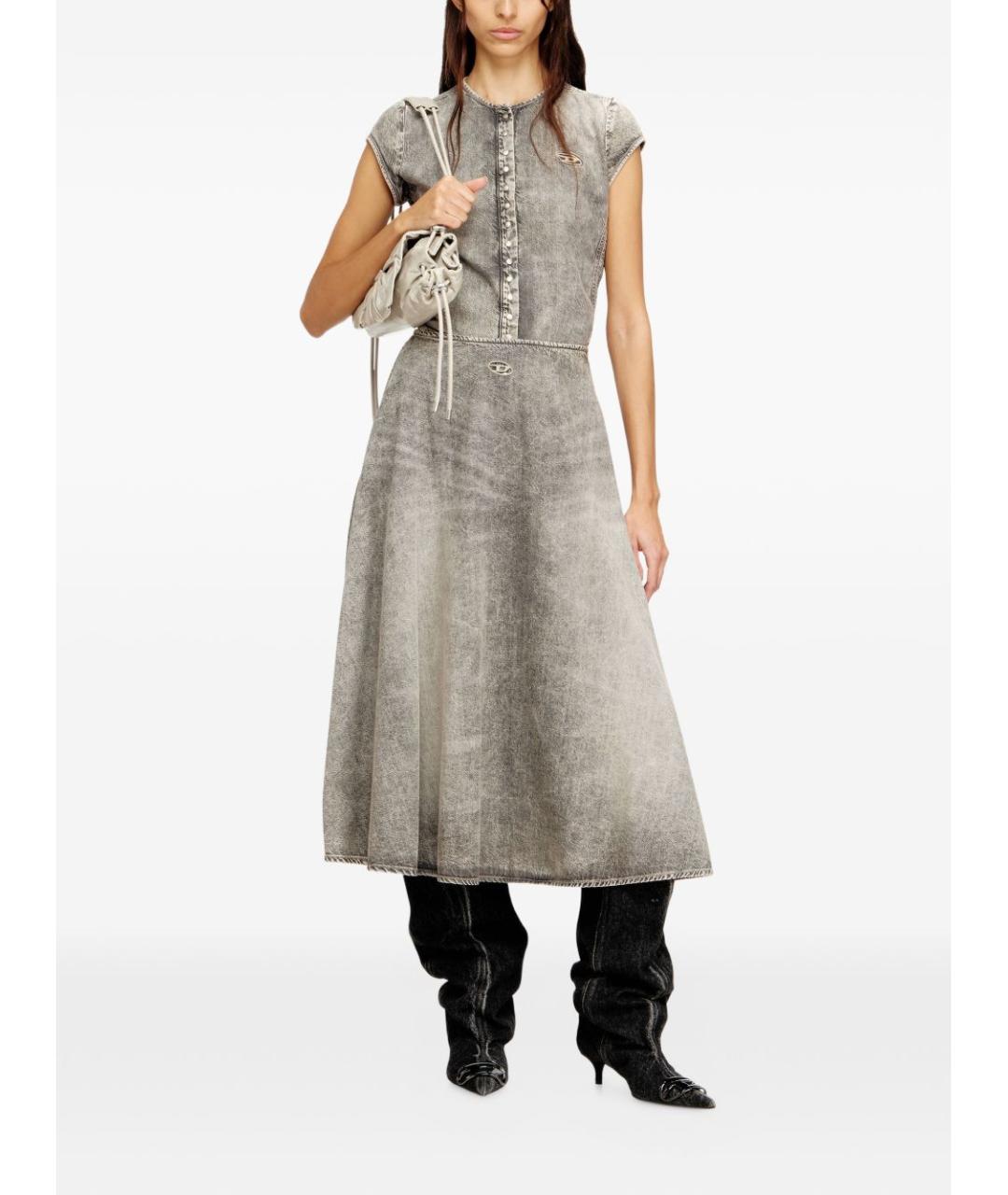 DIESEL Серая хлопковая рубашка, фото 4