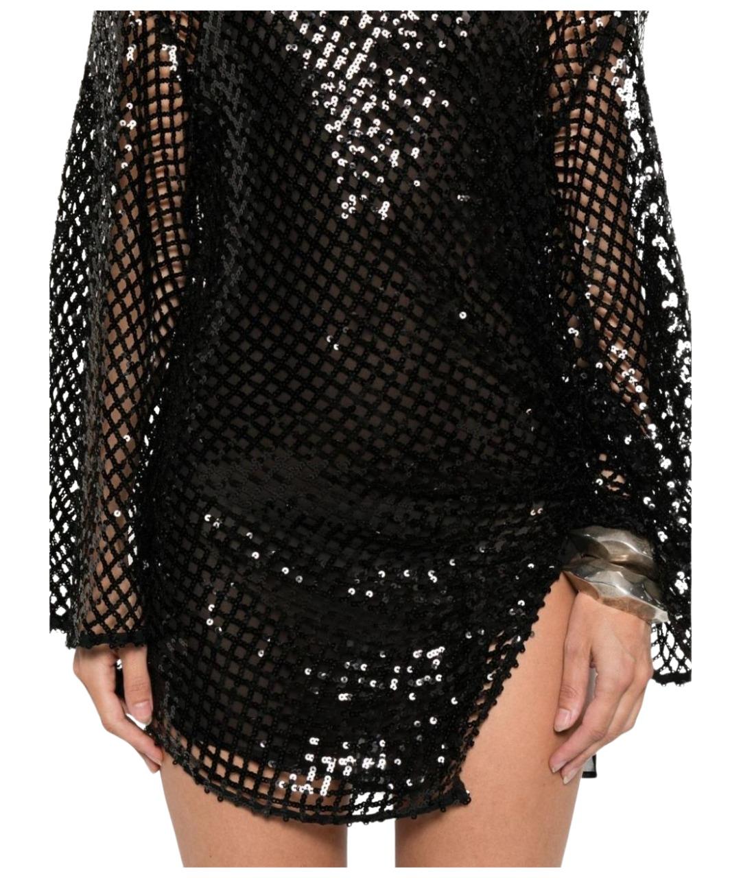 THE ATTICO Черное полиэстеровое платье, фото 5