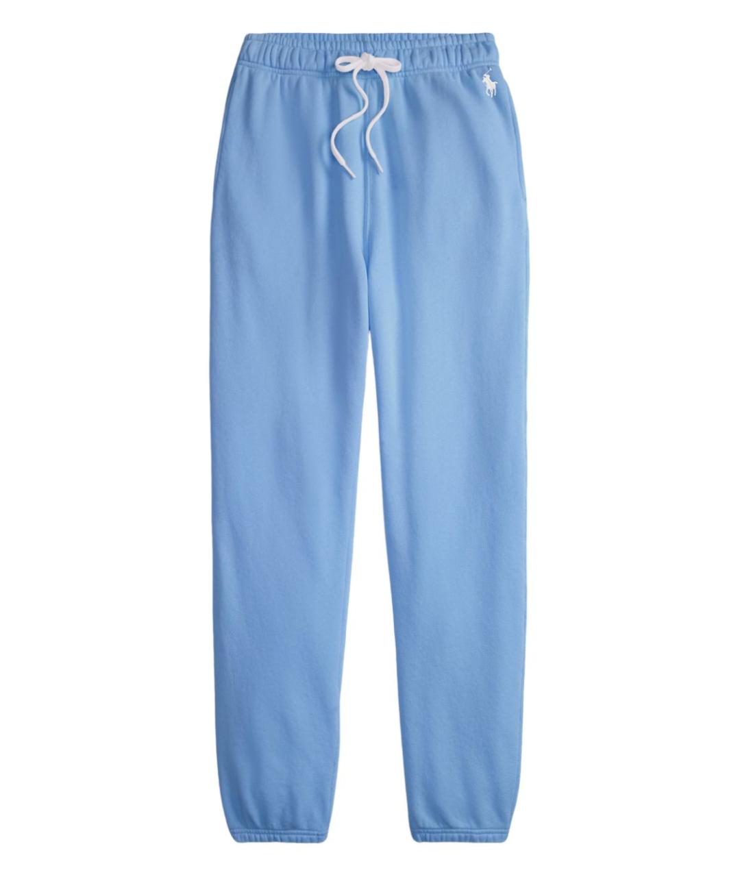 RALPH LAUREN Синие хлопковые прямые брюки, фото 1