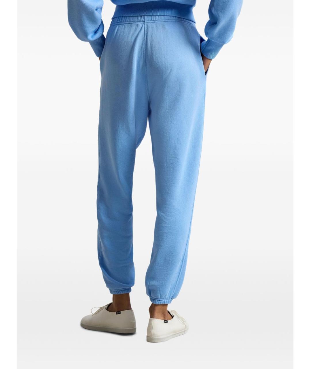 RALPH LAUREN Синие хлопковые прямые брюки, фото 4